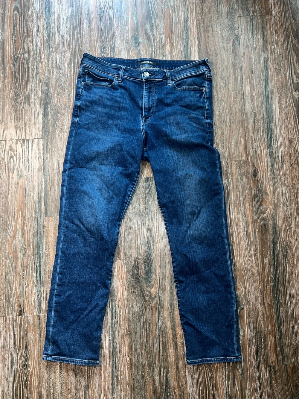 Express Dark Blue Denim Straight Jeans 34x32